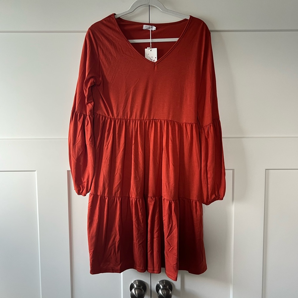 Womens sherosa orange above the knee dress